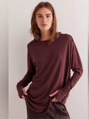 New - Free People Arden Long Sleeve Tee, Size Medium